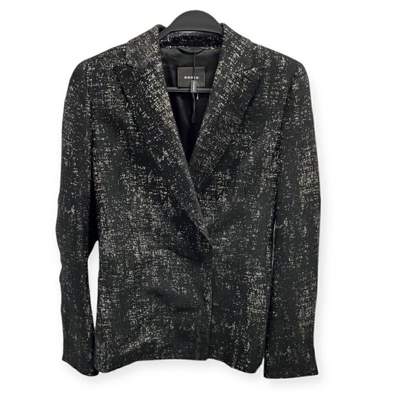 Akris Womens Black Gold Silver Blazer Jacket Size - Picture 2 of 7
